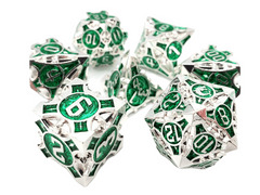 Metal D&D Dice Set  (Silver Green)